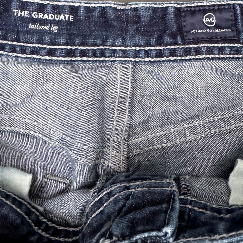 AG Adriano Goldschmied The Graduate Tailored Leg Dark Wash Size 32 Denim Jeans - Picture 4 of 7
